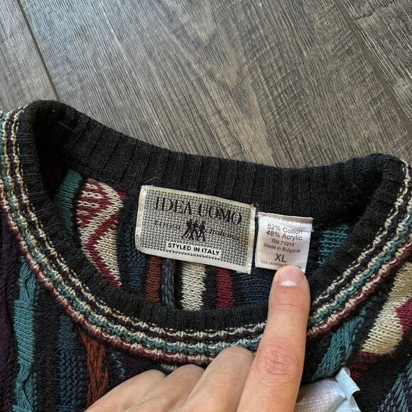 Vintage Italian Idea Uomo Coogi Style 3D Chunky Knit Sweater - Picture 7 of 7